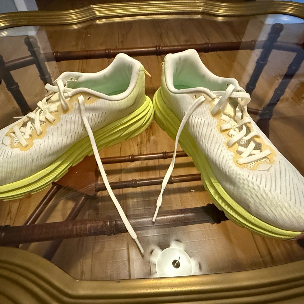 Hoka Cream and Lime Athletic Shoes - Picture 5 of 7